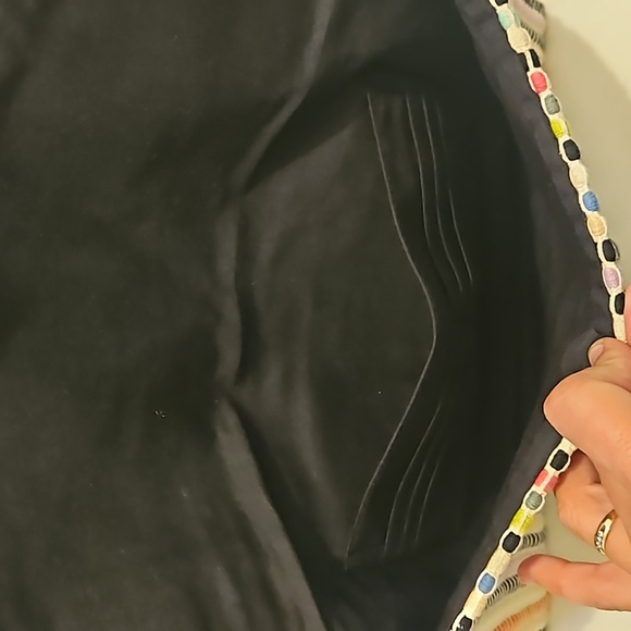 Stella & Dot Taj Bohemian Multicolored Striped Fringe Clutch - Picture 11 of 11